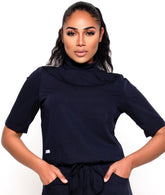 Turtleneck Scrub Top (Navy)