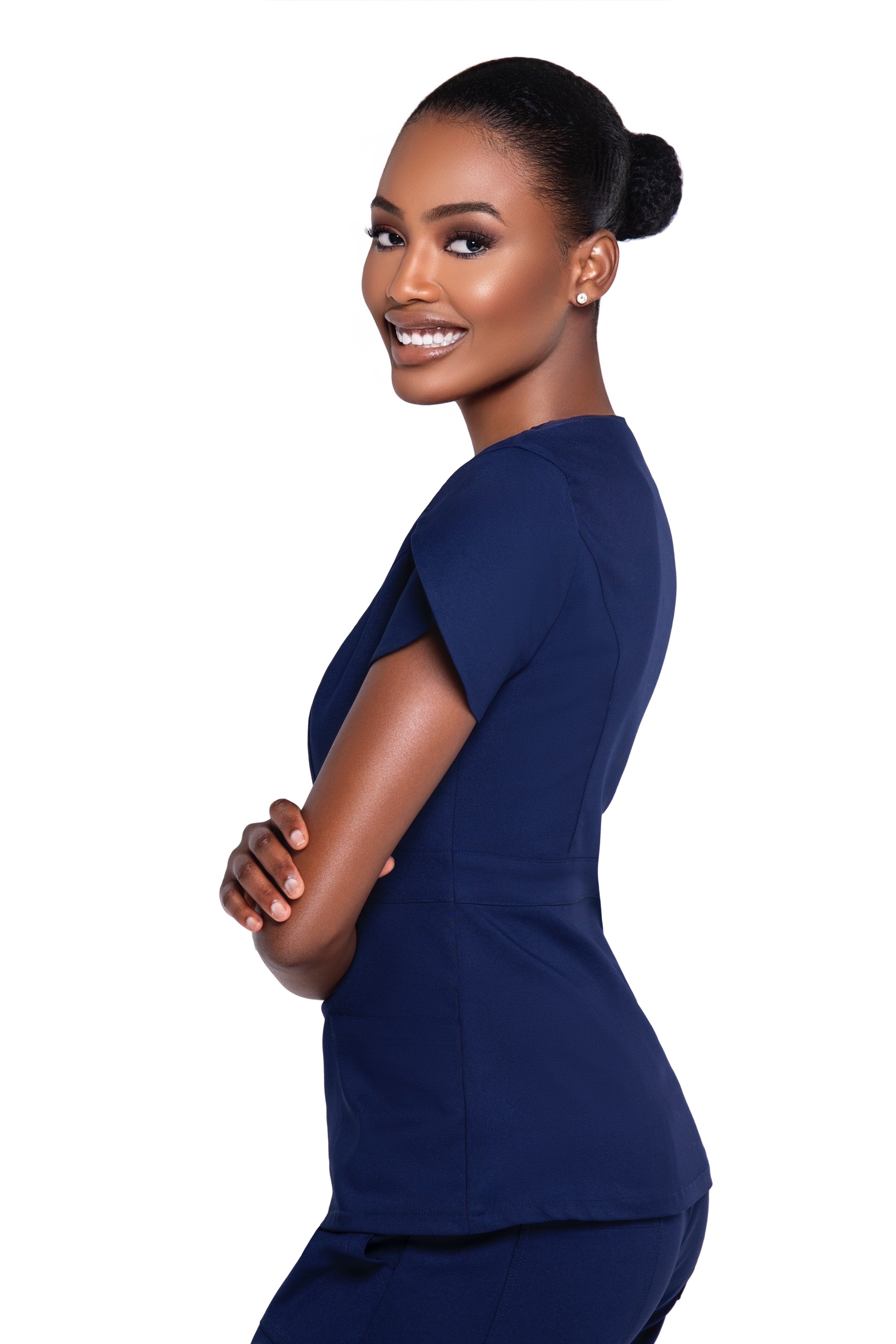 Mahoney Navy Blue Scrub Top
