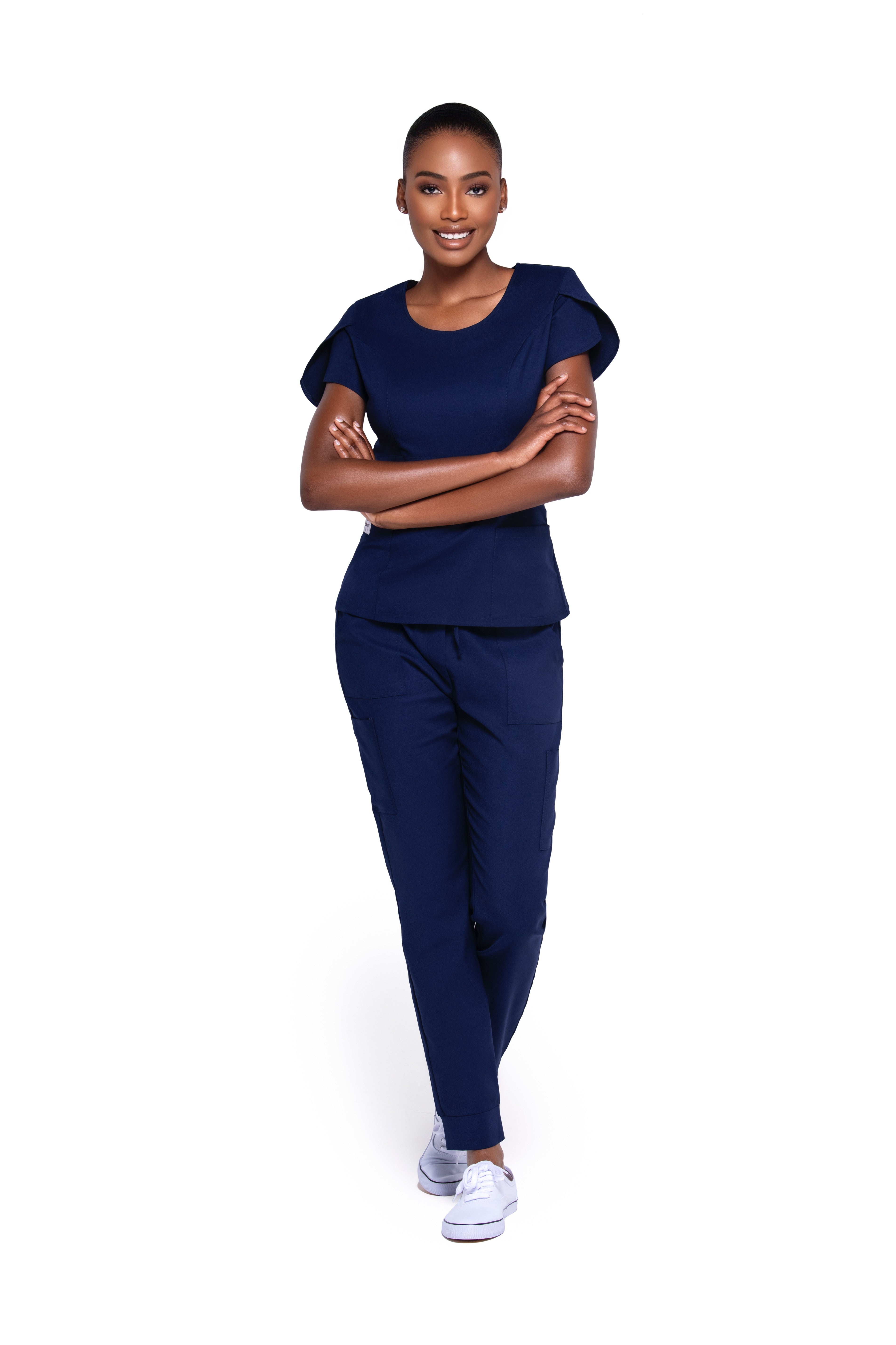 Mahoney Navy Blue Scrub Top