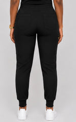 Black Jogger Pant with Gold-tone Zipper