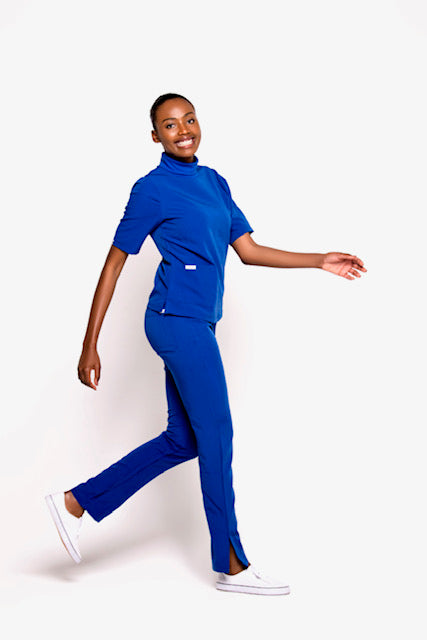 Turtleneck Scrub Top (Royal Blue)