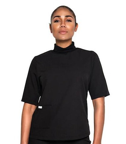 Turtleneck Scrub Top (Black)